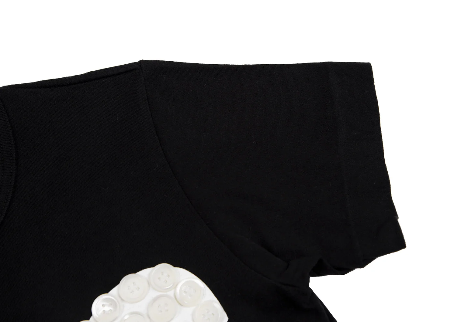 コムデギャルソンCOMME des GARCONS ボタンロゴデザインTシャツ 黒S (K