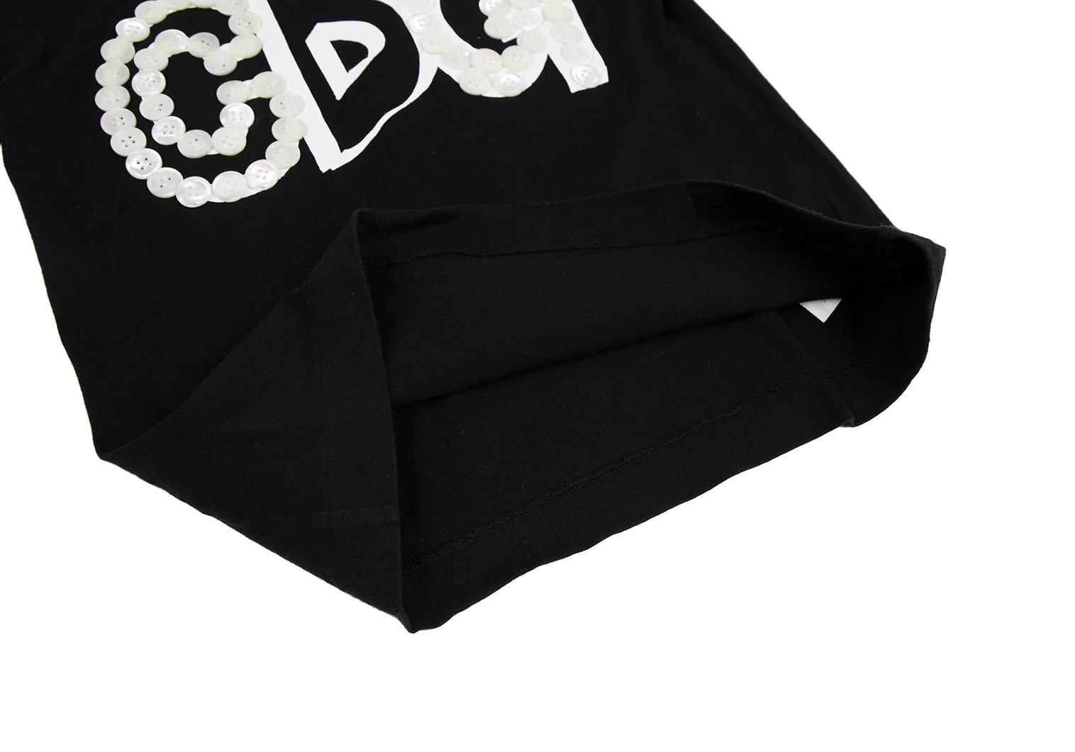 ✰over print✰【新品同様】✰patch shirts black COMME des GARCONS Button Pasted Print T Shirt Black S | PLAYFUL