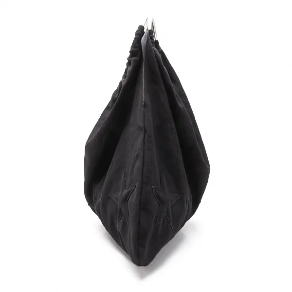 ローブドシャンブル コムデギャルソンrobe de chambre COMME des GARCONS メタルリングハンドルウールスターパッチバッグ 黒 K-119477_006