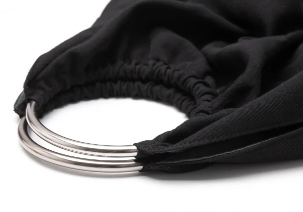 ローブドシャンブル コムデギャルソンrobe de chambre COMME des GARCONS メタルリングハンドルウールスターパッチバッグ 黒 K-119477_008