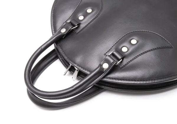 コムコム コムデギャルソンCOMME des GARCONS シンセティックレザーサークルシルエットバッグ 黒 K-119483_008