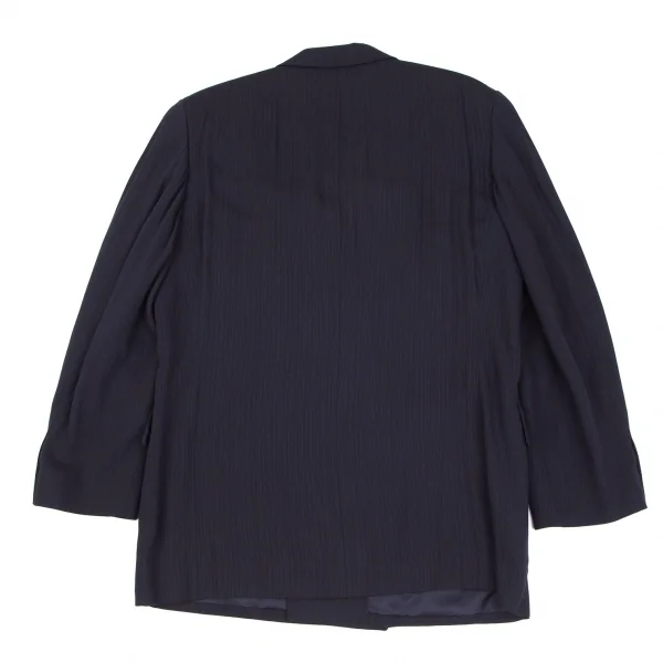 ケンゾーオムKENZO HOMME レーヨンウールストライプダブルジャケット 紺2 K-119500_011