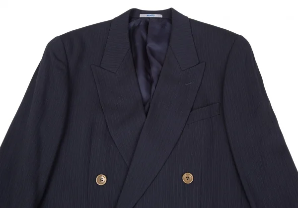 ケンゾーオムKENZO HOMME レーヨンウールストライプダブルジャケット 紺2 K-119500_002