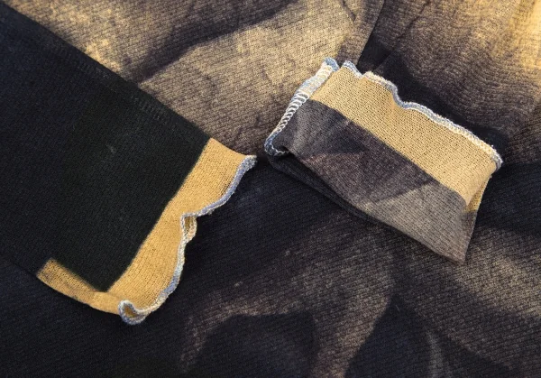 ジャンポールゴルチエ マイユJean Paul GAULTIER AILLE アダムの創造プリントパワーネットカットソー ベージュ黒M K-119510_008