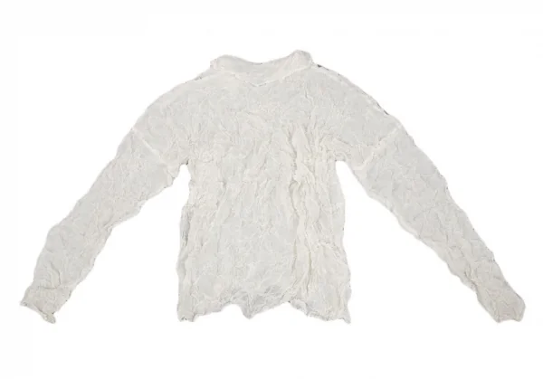 イッセイミヤケペルマネンテISSEY MIYAKE PERMANENTE シワ加工シースルースキッパーカットソー 白L位 K-119517_011