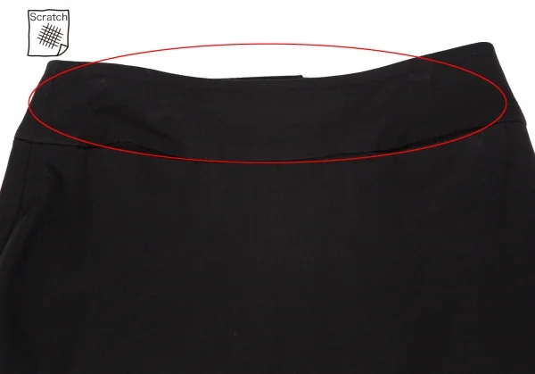 イッセイミヤケISSEY MIYAKE コットンストレッチバックスリットスカート 黒2 K-119524_003