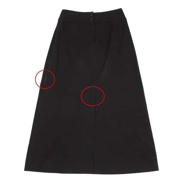 イッセイミヤケISSEY MIYAKE コットンストレッチバックスリットスカート 黒2 K-119524_010