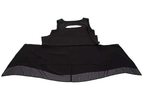 ビーシービージーマックスアズリアBCBGMAXAZRIA スパンコールカッティングデザインノースリーブトップス 黒S K-119526_010