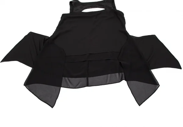 ビーシービージーマックスアズリアBCBGMAXAZRIA スパンコールカッティングデザインノースリーブトップス 黒S K-119526_009