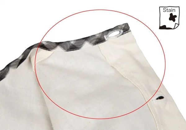 コムデギャルソンCOMME des GARCONS シースルーギンガムチェックレイヤードバックボタンノースリーブ 白黒生成りS K-119577_012