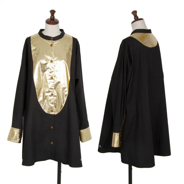 ヴィヴィアンウエストウッド レッドレーベルVivienne Westwood Red Label ゴールドフォイル切替シャツワンピース