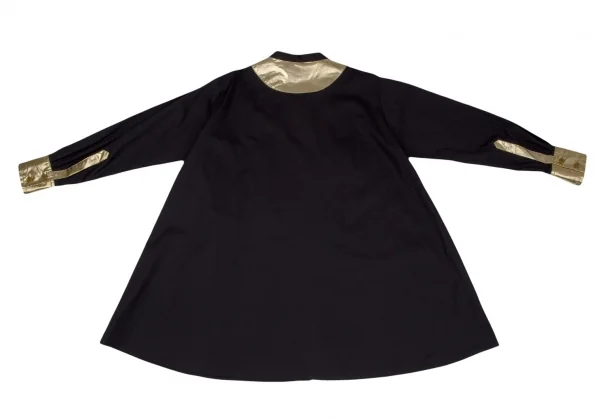 ヴィヴィアンウエストウッド レッドレーベルVivienne Westwood Red Label ゴールドフォイル切替シャツワンピース 黒金00 K-119581_011