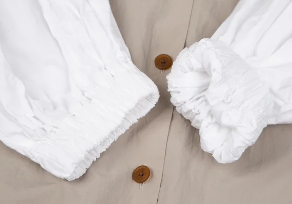 ヴィヴィアンウエストウッド レッドレーベルVivienne Westwood Red Label パネル切替バンドカラーシャツワンピース ベージュ黒水色他00 K-119582_009