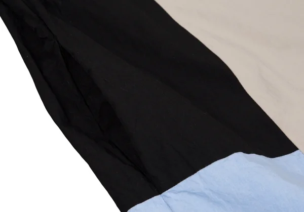 ヴィヴィアンウエストウッド レッドレーベルVivienne Westwood Red Label パネル切替バンドカラーシャツワンピース ベージュ黒水色他00 K-119582_012