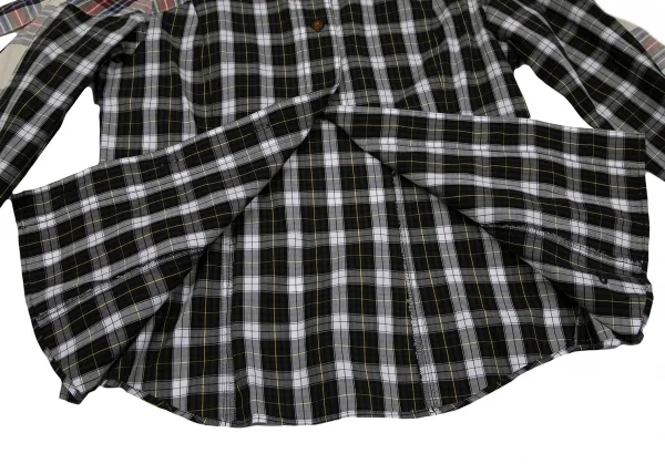 ヴィヴィアンウエストウッド レッドレーベルVivienne Westwood Red Label チェック切替リボンブラウス 白緑他1 K-119583_014