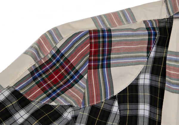 ヴィヴィアンウエストウッド レッドレーベルVivienne Westwood Red Label チェック切替リボンブラウス 白緑他1 K-119583_006