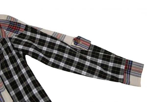 ヴィヴィアンウエストウッド レッドレーベルVivienne Westwood Red Label チェック切替リボンブラウス 白緑他1 K-119583_007