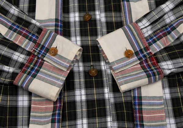 ヴィヴィアンウエストウッド レッドレーベルVivienne Westwood Red Label チェック切替リボンブラウス 白緑他1 K-119583_008