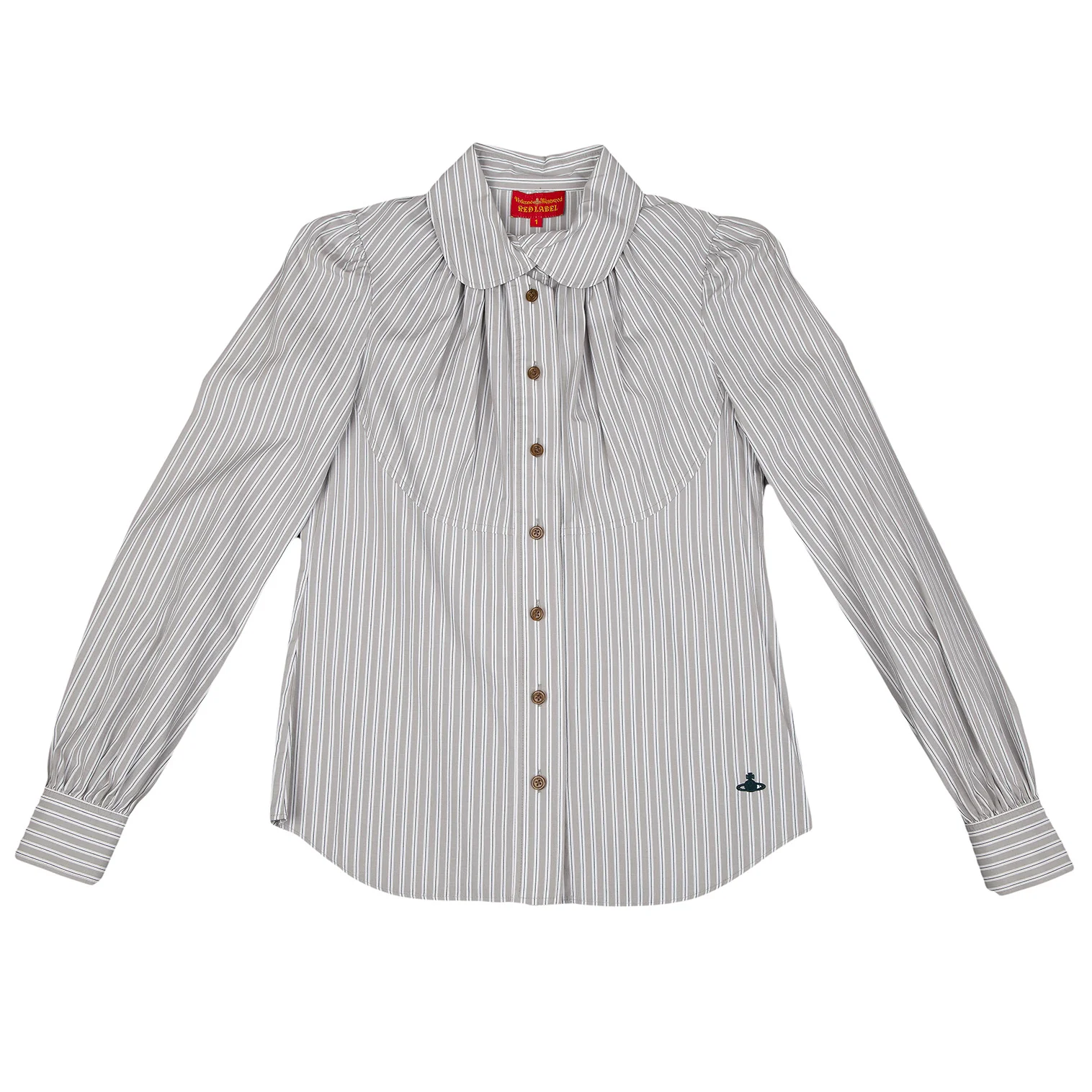 Vivienne Westwood Red Label Stripe Switching Blouse Grey 1