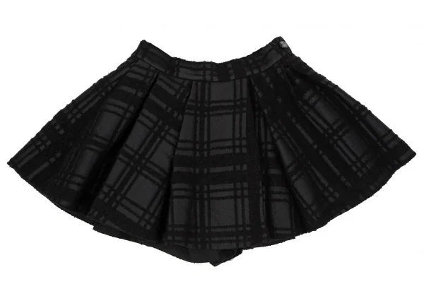 ヴィヴィアンウエストウッド レッドレーベルVivienne Westwood Red Label パイルチェックスカート型キュロット 黒2 K-119588_002