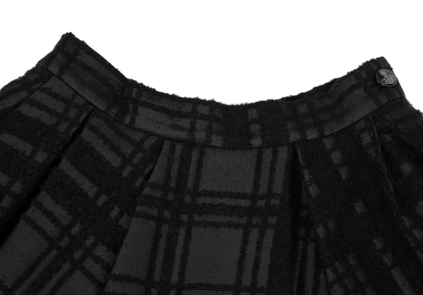 ヴィヴィアンウエストウッド レッドレーベルVivienne Westwood Red Label パイルチェックスカート型キュロット 黒2 K-119588_003