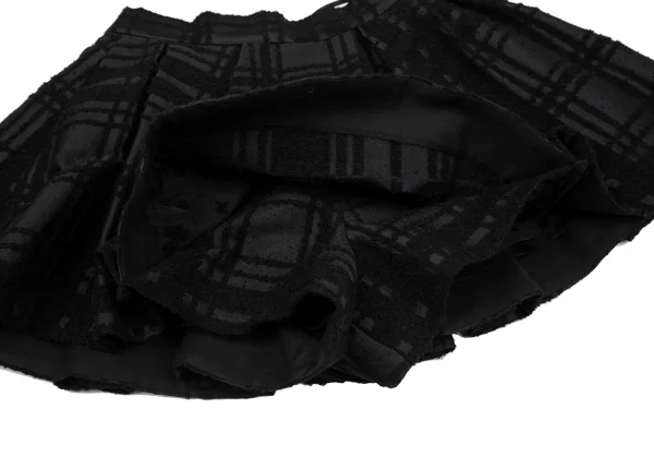 ヴィヴィアンウエストウッド レッドレーベルVivienne Westwood Red Label パイルチェックスカート型キュロット 黒2 K-119588_007