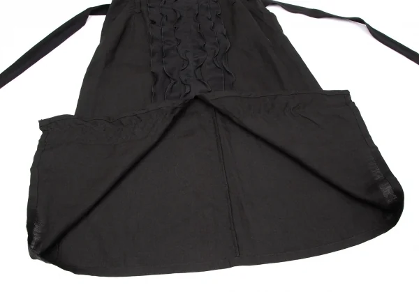 マックスマーラMax Mara フロントフリルリネンスカート 黒40 K-119599_012
