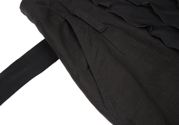 マックスマーラMax Mara フロントフリルリネンスカート 黒40 K-119599_008