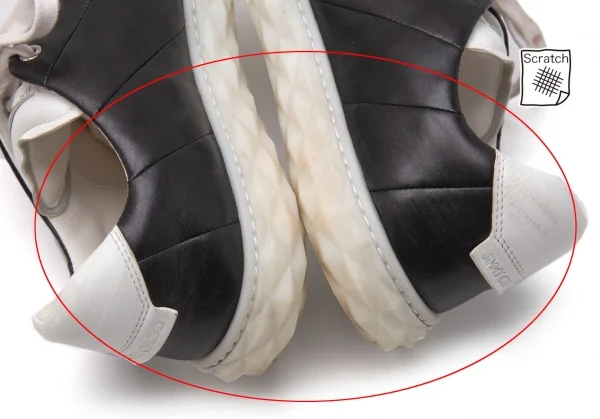 ジミーチュウJIMMY CHOO DIAMONDLIGHT ナッパレザーローカットスニーカー 40 黒白(24.5cm位) K-119603_010