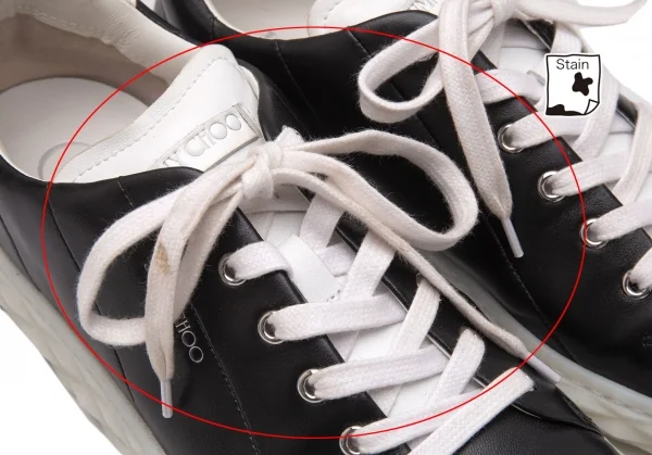 ジミーチュウJIMMY CHOO DIAMONDLIGHT ナッパレザーローカットスニーカー 40 黒白(24.5cm位) K-119603_011