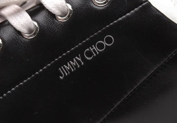 ジミーチュウJIMMY CHOO DIAMONDLIGHT ナッパレザーローカットスニーカー 40 黒白(24.5cm位) K-119603_004