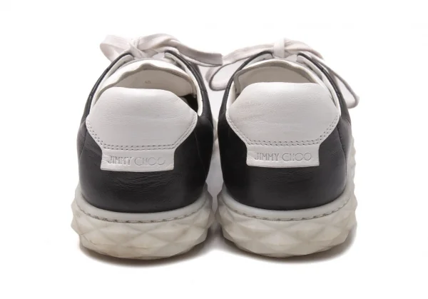 ジミーチュウJIMMY CHOO DIAMONDLIGHT ナッパレザーローカットスニーカー 40 黒白(24.5cm位) K-119603_005