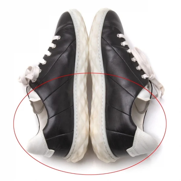 ジミーチュウJIMMY CHOO DIAMONDLIGHT ナッパレザーローカットスニーカー 40 黒白(24.5cm位) K-119603_009