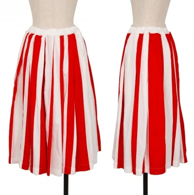 COMME des GARCONS GIRL Striped Switching Pleated Skirt