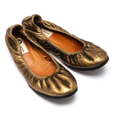LANVIN Metallic Flat Shoes