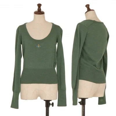 Vivienne Westwood Red Label Orb Embroidered Open Neck Knit Sweater