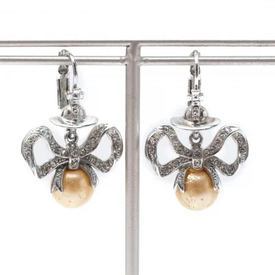 Vivienne Westwood Pearl Bijou Ribbon Earrings