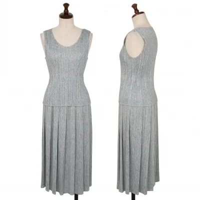 PLEATS PLEASE Printed Tank top & Pleats Skirt