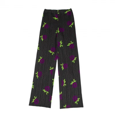PLEATS PLEASE Flower Printed Pants
