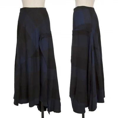 Yohji Yamamoto NOIR Check Switching Skirt