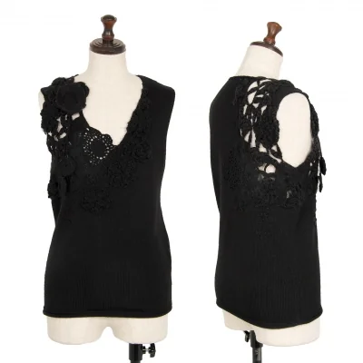 KENZO Crochet Changeable Wool Sleeveless Knit