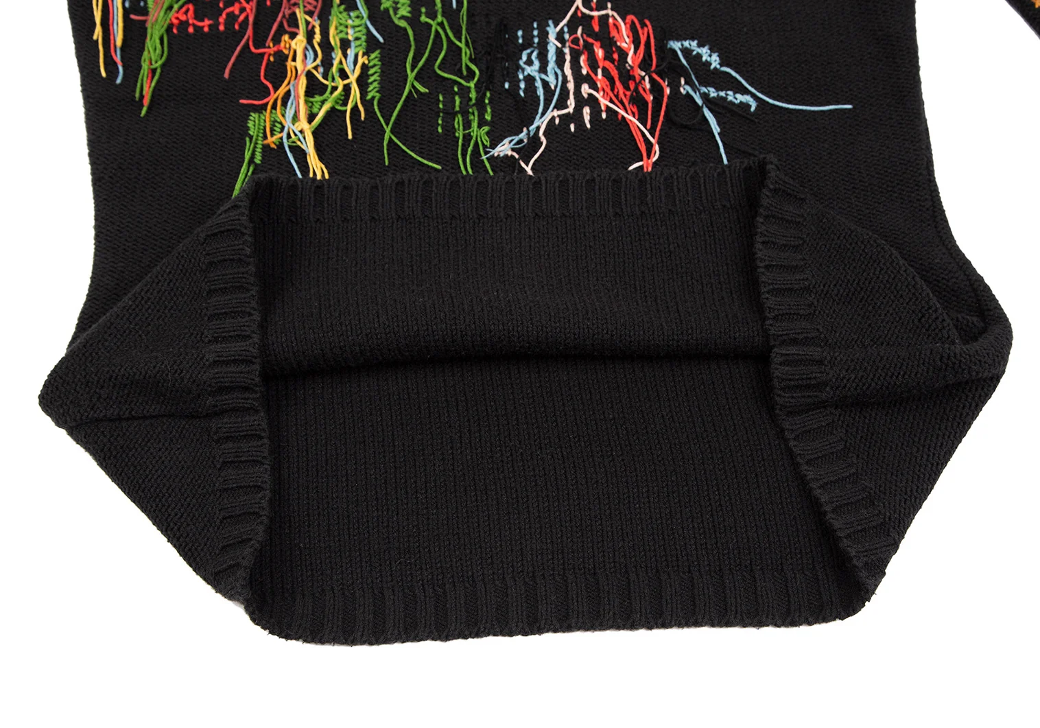ゼニス新作モデル カラフルほつれ糸刺繍ニット ケンゾーKENZO 黒M DCブランド | ジャケット・アウター