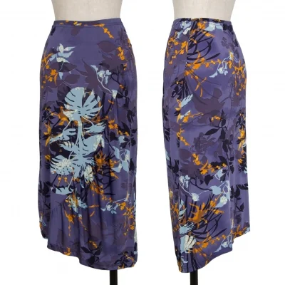 KENZO JUNGLE Botanical Printed Rayon Skirt