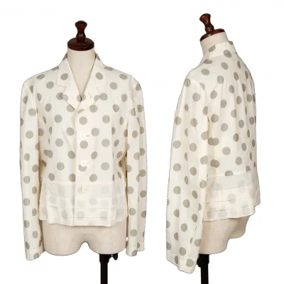 tricot COMME des GARCONS Dot Print Hem Frill Switching Shirt Jacket