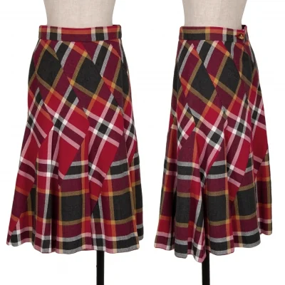 Vivienne Westwood Red Label Cotton Wool Check Flare Skirt
