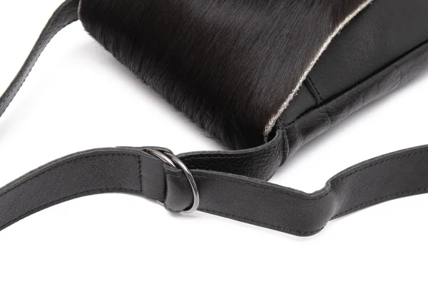 ジャンポールゴルチエJean Paul GAULTIER ハラコフラップミニショルダーバッグ 黒 K-119842_011