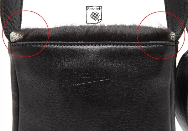 ジャンポールゴルチエJean Paul GAULTIER ハラコフラップミニショルダーバッグ 黒 K-119842_007