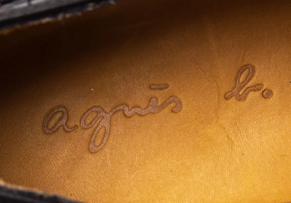 アニエスベーagnes b. ウイングチップストラップレザーシューズ 37 黒37(23.5cm位) K-119893_015