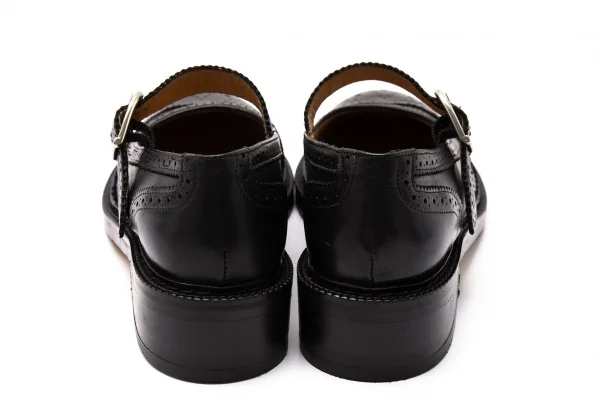 アニエスベーagnes b. ウイングチップストラップレザーシューズ 37 黒37(23.5cm位) K-119893_006
