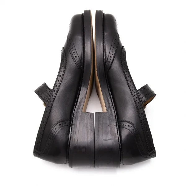 アニエスベーagnes b. ウイングチップストラップレザーシューズ 37 黒37(23.5cm位) K-119893_009